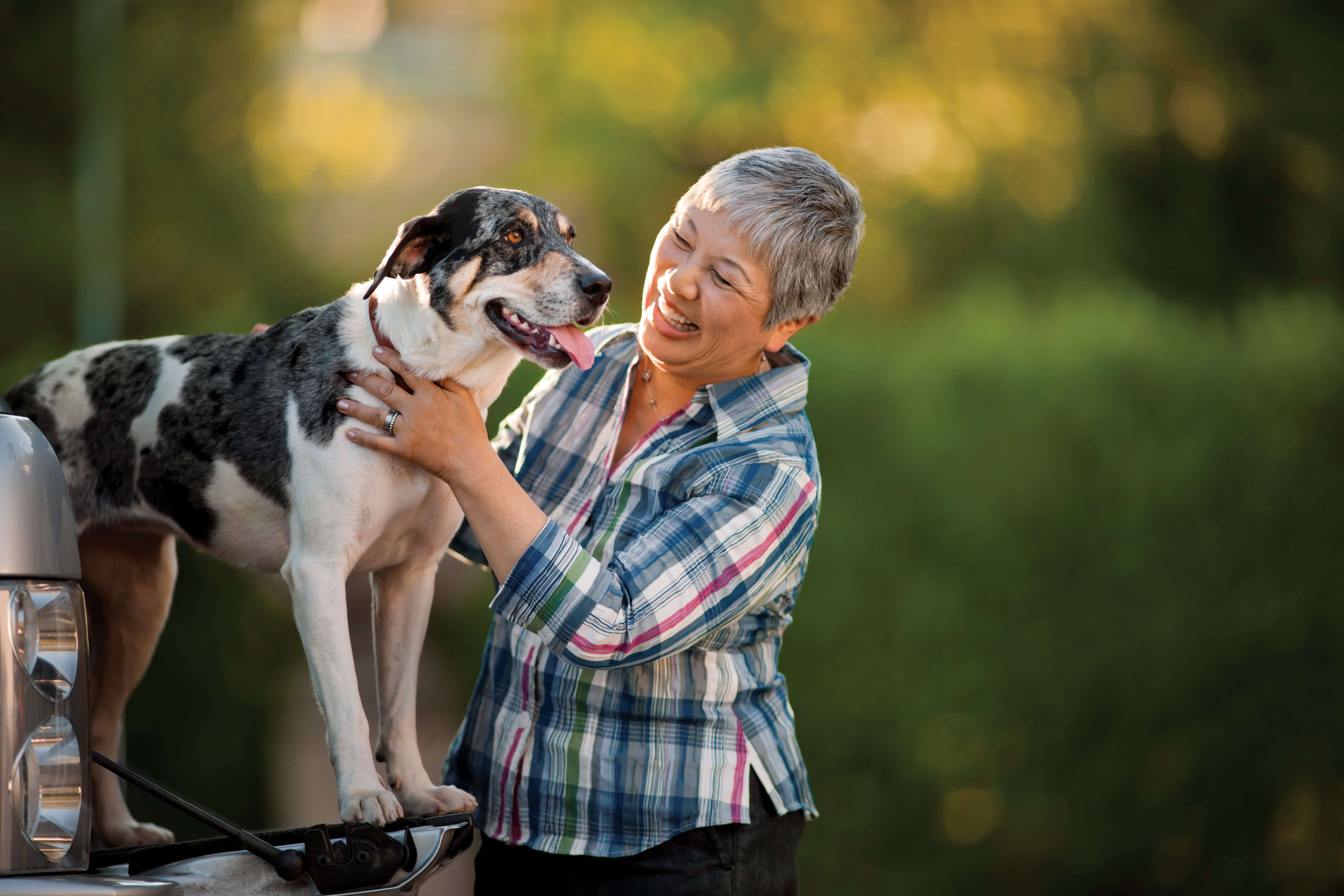 A woman with dog